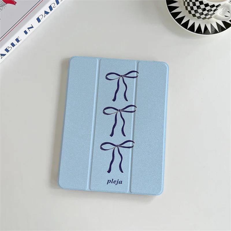 Korean-Style Cute Bow Tablet Case with Pencil Slot Holder