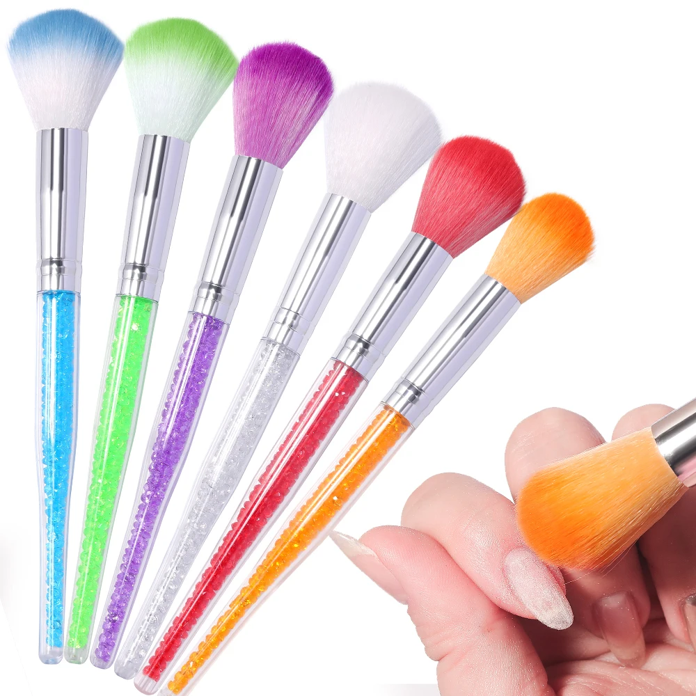 LULAA Soft Fiber Nail Brushes Manicure Tools Cleaning Brush Gel Nail Accessories Remove Dust Powder Nail Pedicure Nail Care
