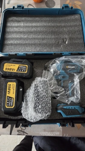 Gismis-llave de impacto eléctrica sin escobillas, Torque de 1200N.M, destornillador inalámbrico de 1/2 pulgadas, herramienta eléctrica para Pin de batería Makita de 18V photo review