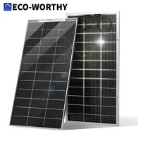 Panneau solaire bifacial ECO-WORTHY 195 W, module solaire monocristallin 18 V pour batterie 12 V, panneau solaire photovoltaïque 12 V, idéal pour camping-car, système de balcon, abris de jardin, bateaux 1