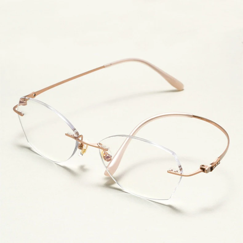 Chashma Ottica Women's Rimless Butterfly Titanium Eyeglasses 416009 Image 5