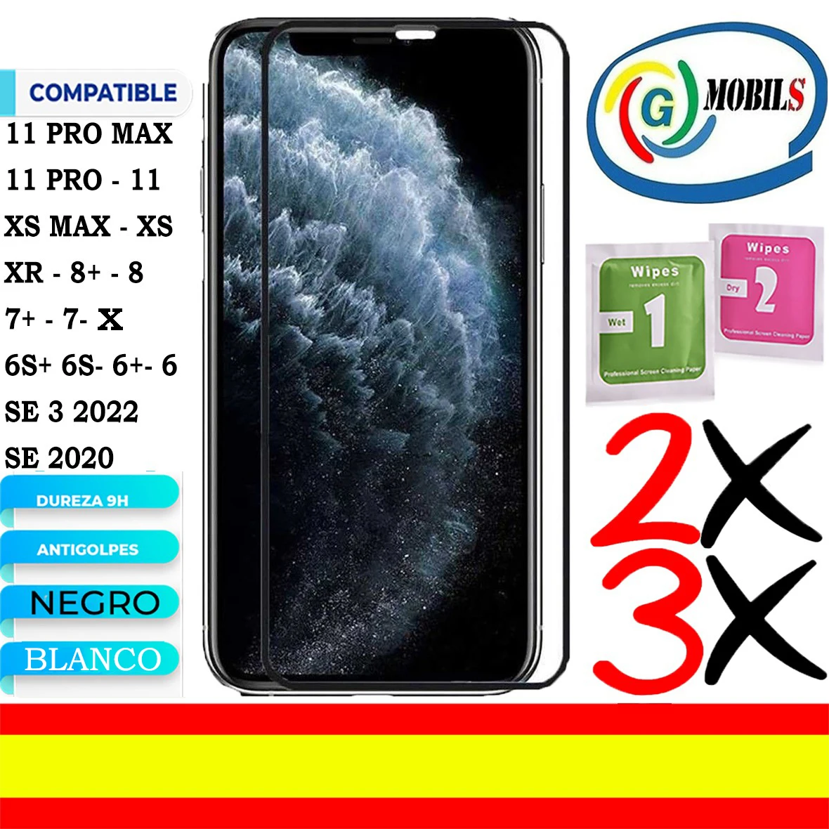 Proteggi Schermo In Vetro Temperato Compatibile Con Apple Iphone 11 Pro Max 11 Pro 11 Xs Max Xs Xs Xr X 8 Plus 8 7 Plus 7 S Plus 7 6S Plus, 6S Plus, 6