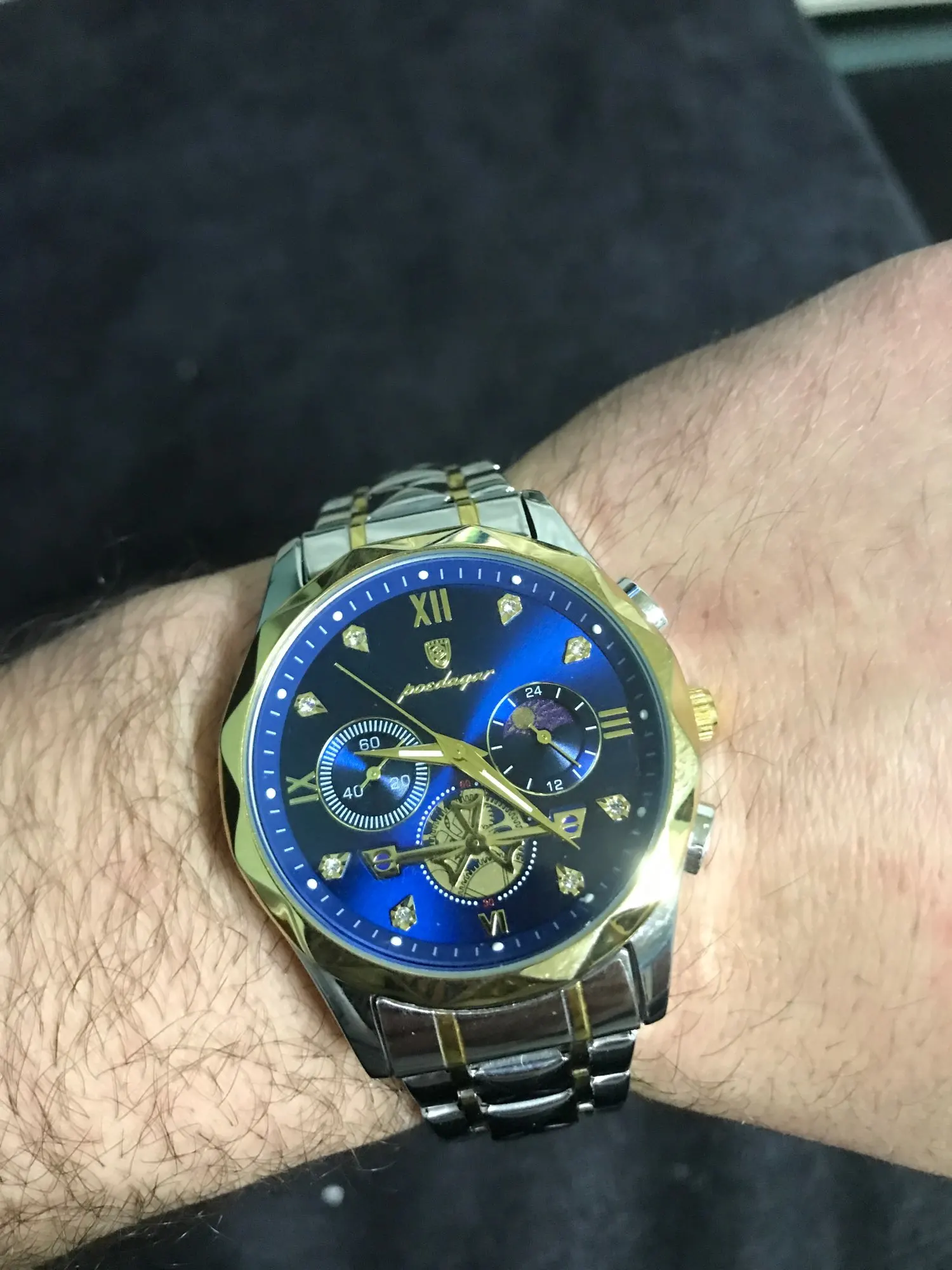 POEDAGAR Luxury Man Wristwatch Waterproof Luminous Chronograph photo review