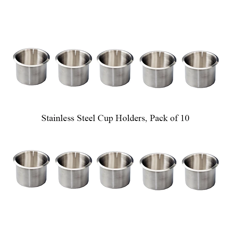 rv supplies cup holder car cup holder auto supplies drink holder ashtray cup slot yacht 86mm diameter cup slot 35mm height 10PCS Stainless Steel Cup and Bottle Holders for RV, Yacht, and Table - Ashtray and Drink Cup Combo