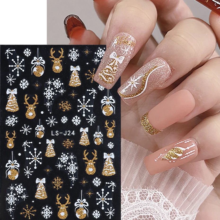 Golden glitter snowflakes - Snowflake - Sticker