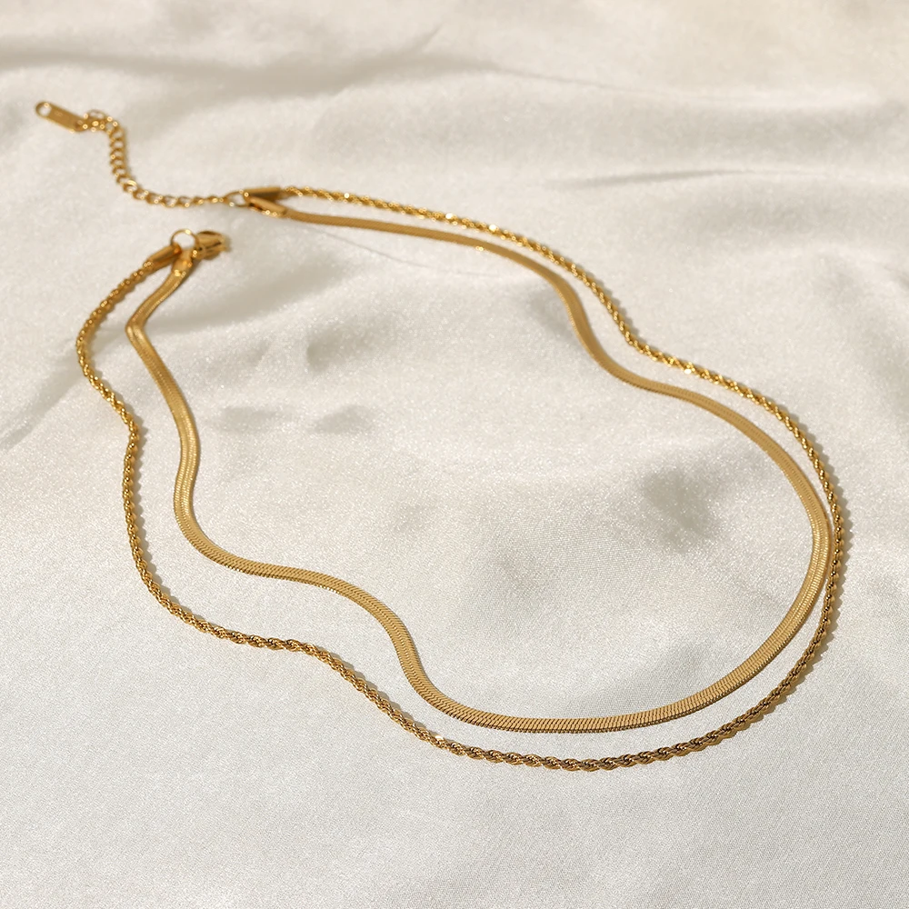 Reaky Set Gioielli Serpente In Oro Per Donna - Collana A Strati, Bracciale Regolabile, Orecchini E Anello - Gioielli Cavi Stile Egizio Halloween - 2