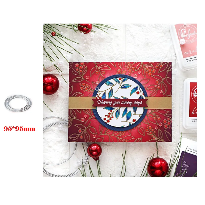 

New Arrival Background Cover Metal Cutting Dies for 2022 Scarpbooking Christmas Card Making Layered Circle Frame Stencil