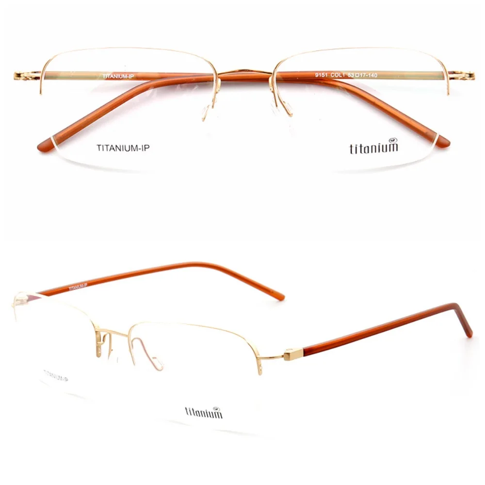 

Мужские и женские Полуободковые очки YOUTOP, деловые очки из чистого титана, одежда для коррекции зрения при близорукости, оправа для очков по рецепту