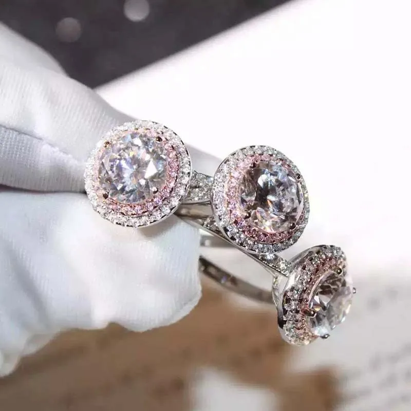 HOYON 18K White Gold Golor AAA Moissanite Zircon Ring for Women Wedding Jewelry 925 Silver Color Customize Ring Name Gift Free wedding rings moissanite ring