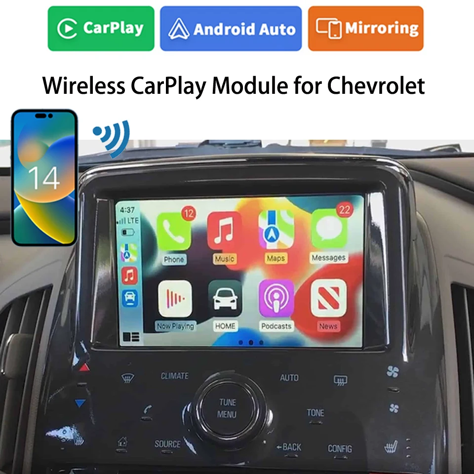 iCarPlayCarMultimediaVideoInterfaceWirelessCarPlayAndroidAutoModuleforChevroletVolt