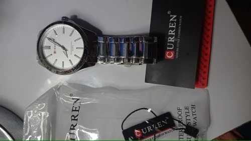 Curren 8452 relógio de quartzo masculino simples moda lazer relógio de negócios preto prateado pulseira de aço inoxidável relógio de pulso para masculino photo review