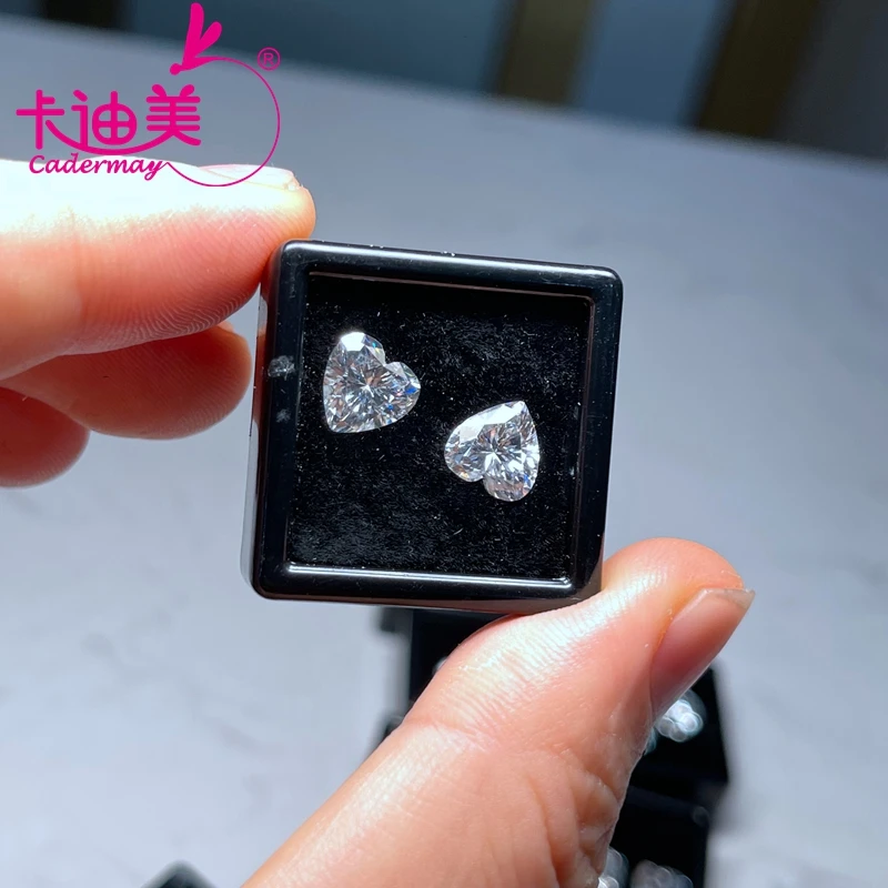 

CADERMAY Hot Sale Heart Shape Loose Moissanite Gemstones 0.5ct -5.0ct D Color Wholesale Price Pass Diamond Tester Jewelry Making