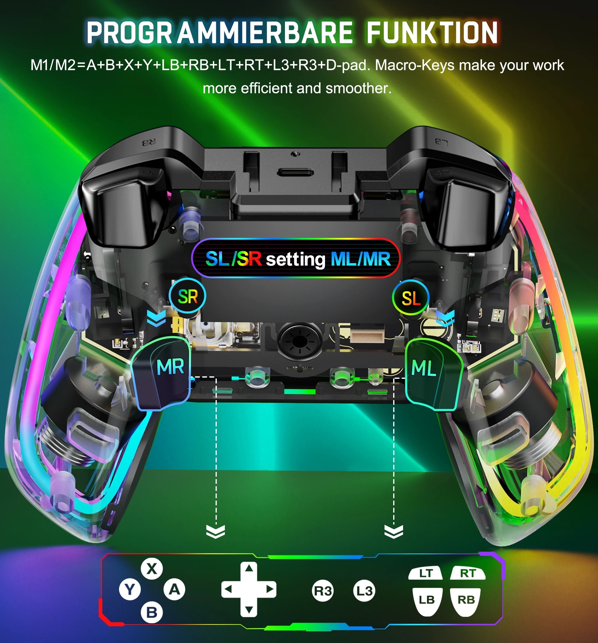 BEBONCOOL RGB  Ʈѷ, ٵ ġ, ȵ̵, iOS, PC  α׷  е , Q2, 800mAh ͸