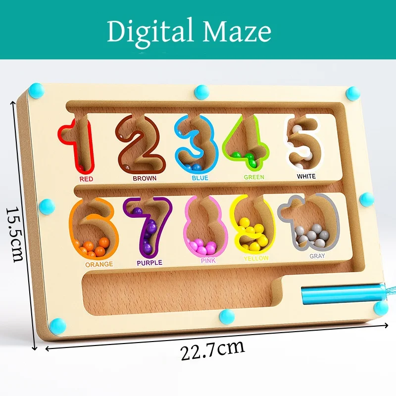 Labirinto Magnetico Di Colori E Numeri Lettere In Legno Tracing Board Alfabeto Gioco Di Smistamento Magnetico Dei Colori Montessori Precoce Stem Giocattolo Prescolare Regalo Per Bambini Di 3anni 0 1