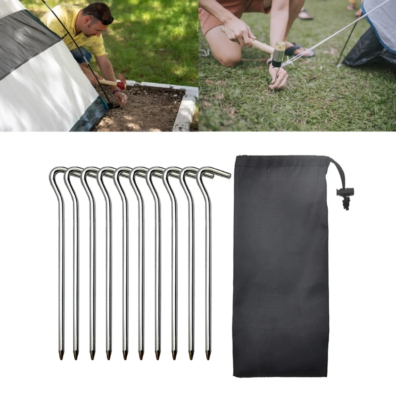 

18cm Camping Tent Stake Aluminum Alloy Canopy Stakes Spikes Heavy Duty Tent Peg Wind-proof Lengthened Tent Ground Nails