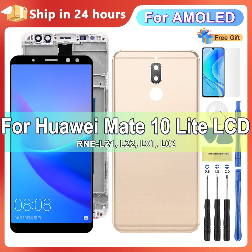 DISPLAY TOUCH LCD FRAME PER HUAWEI MATE 10 LITE RNE-L01 L21 NOVA 2i BIANCO