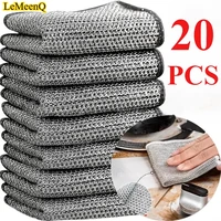LeMeenQ Thickened Magic Cleaning Cloth Non-Scratch Double-layer Iron Microfiber Mesh Dishrag Washing Pot Rags Kitchen Dishcloths 1