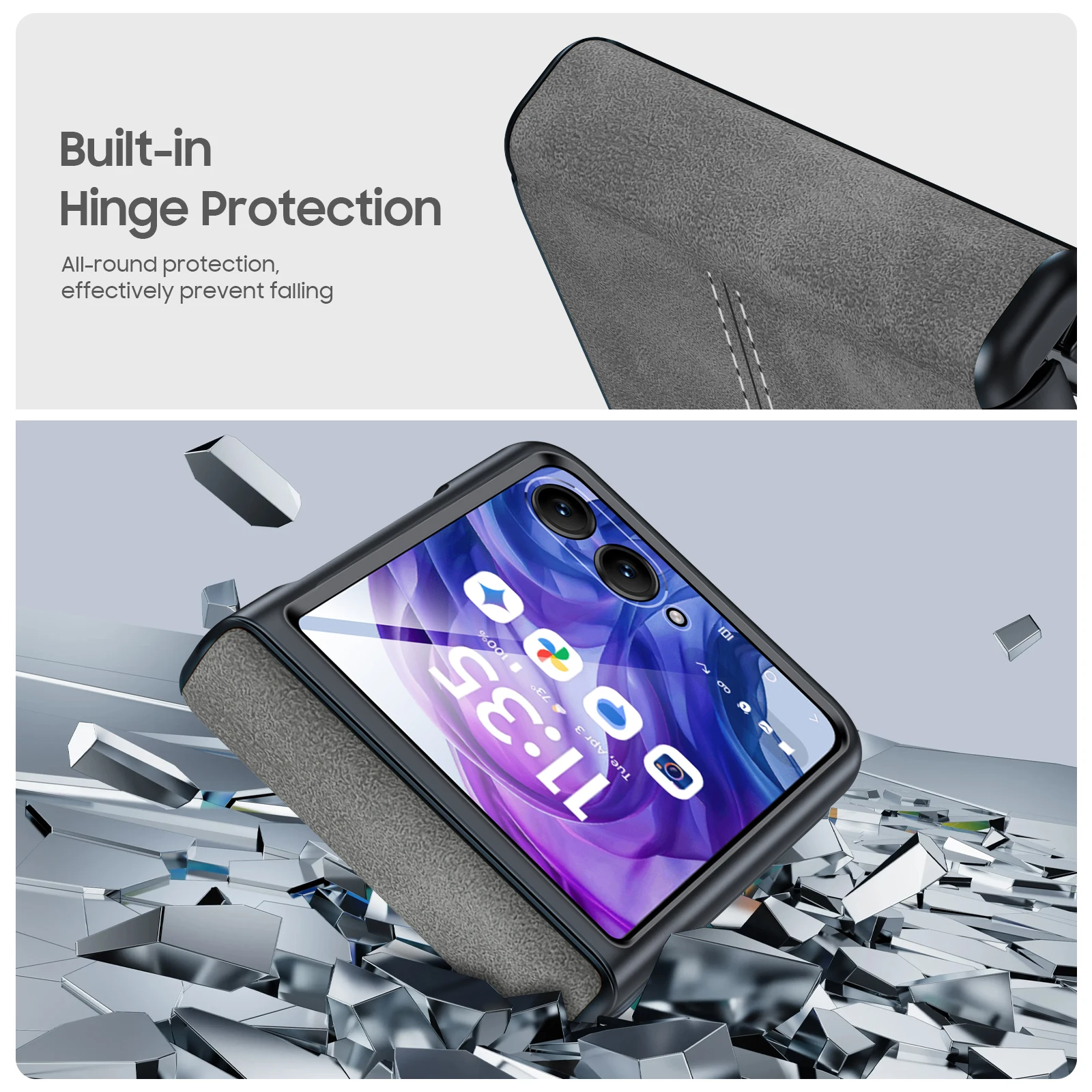 Premium Hinge Protection Case with Full Coverage and Anti-Fall Design in Business Style