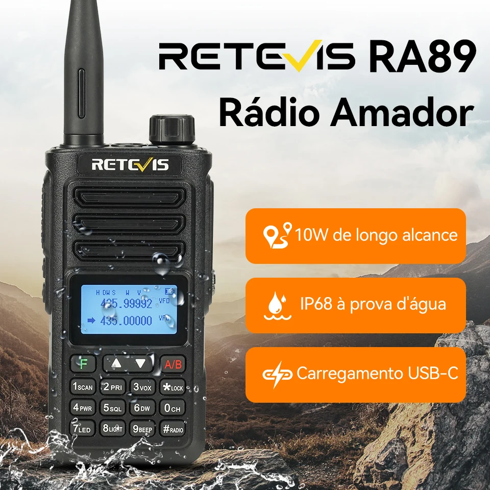 Retevis RA89 walkie talkie longo alcance radio de comunicação rádio ...