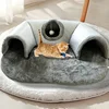 3-in-1 Cozy Cat Tunnel Bed Play Mat Warm Nest With Non-Slip Bottom for Small to Medium Cats dog Rabbits Home Pet Kennel Products 1