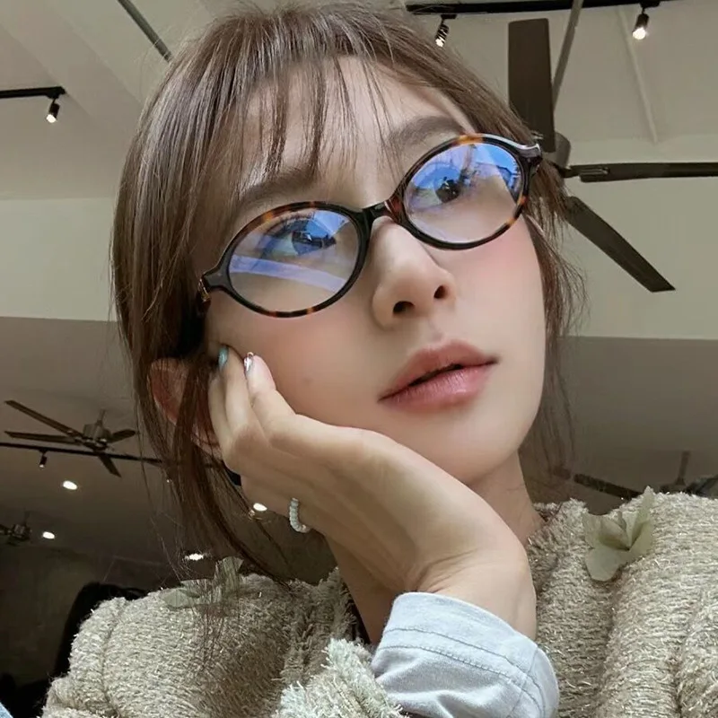 Women's Myopia Glasses Vintage Oval Frame Blue Light Blocking Glasses Near Sight Eyeglasses Eyewear 0-1.0-1.5-2.0-2.5-3.0 ~~-4.0 - 4