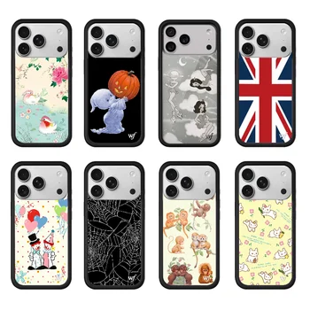 New Wildflower INS Strawberry Polka Dot Phone Case for 17 Pro 12 15 14 13 16 Pro Max 15 Plus 17 3D WF Cute Girls Protective case 1