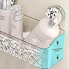 Bathroom Shelves Suction Cup Wall Mount Corner Storage Shelf Glacier Pattern Suction Cup Cosmetic Shelf with Strong Load-bearing 3