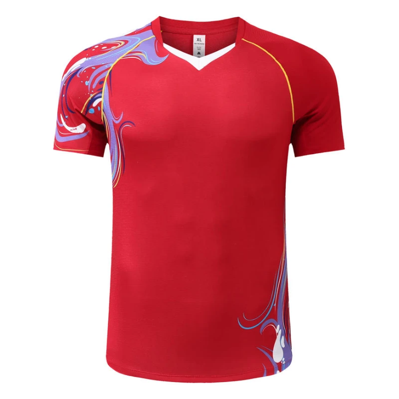New Badminton Table Tennis Uniform Couple Shirt Competition Training Tee Sweat-absorbent Top Short-sleeve Pingpong T-shirt