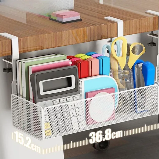 Organizzatore Cavi Sotto Scrivania - Rete Metallica, Senza Trapano, 39x12x7 Cm, Con Accessori - Foto 4