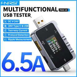 Enhanced USB Tester, Digital Voltmeter and Ammeter, 2 - in - 1 Type - C Meter (FNAC - 28)