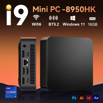 Mini PC Computer Intel Core i9 8950HK 16GB DDR4 + 1/2TB M.2 SSD Windows 11 Mini PC da Gaming Desktop Supporto 4K HD