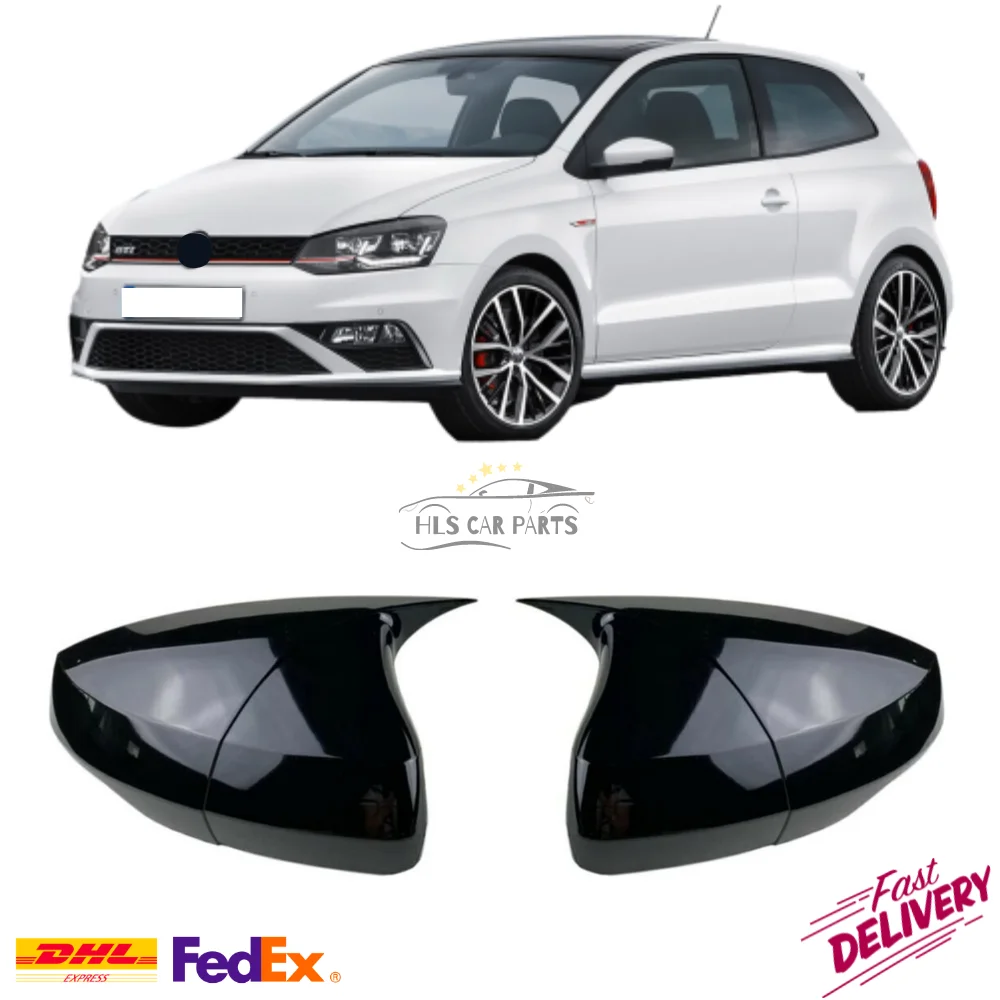 

Bat Mirror Cover for VW Polo MK5 2009-2018 Car Accessories Exterior Piano Black Tuning Auto Sport R32 GTI R-Line Set