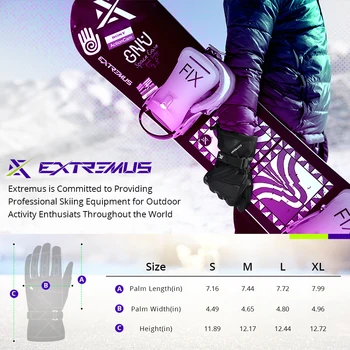 Extremus Outlook Peak Ski Gloves for Man and Women, Warm 3M Thinsulate Snow Gloves for Cold Weather, Waterproof and Windproof Sn 6