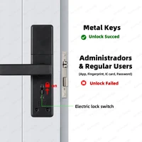 RAYKUBE K20 9-language Biometric Fingerprint Door Lock Electronic Door Lock with  Tuya APP/IC Card/Password/ Key Unlock - Image 6