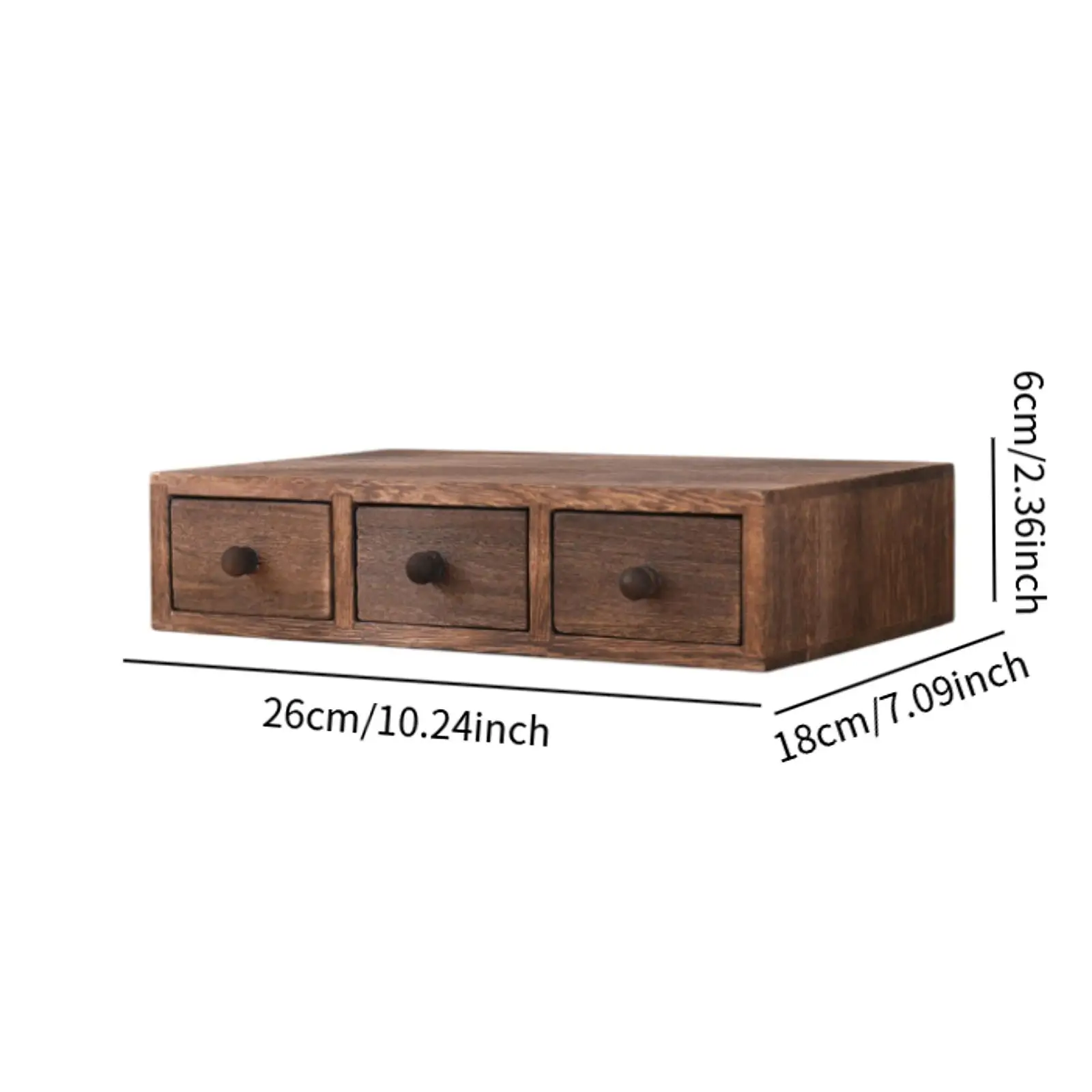 Compact Wooden Desktop Organizer with Drawer Storage for Office, Home, or Bedroom Decor