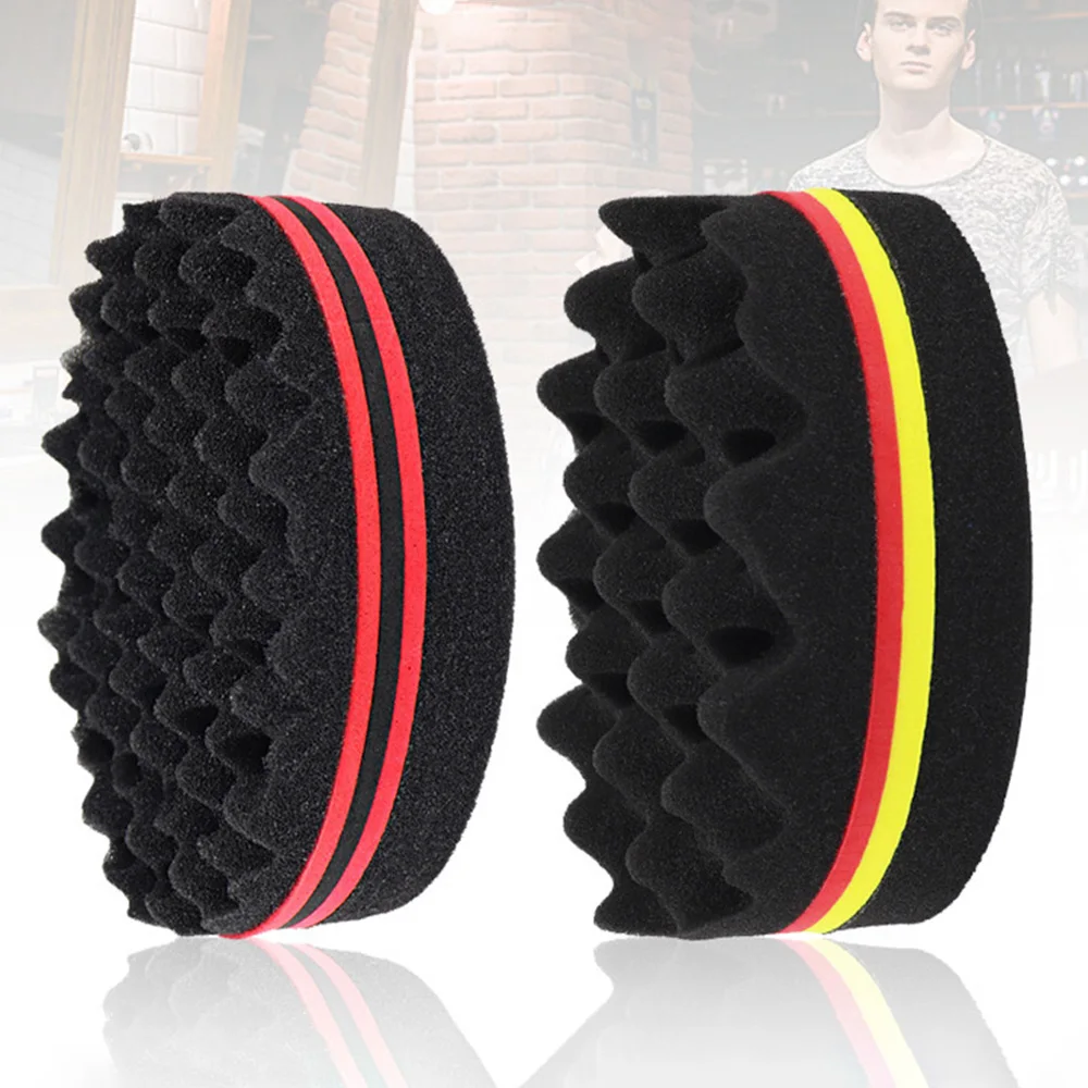 Oval Double Sides Magic Twist Hair Brush Sponge Brush Big Holes Barber Sponge Brush Twist Hair Afro Curl As Hair Care Tools 2