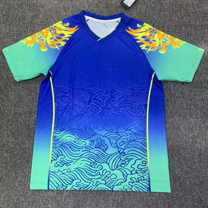 China Dragon Table Tennis Shirt Asian Pattern Badminton Shirt Men Women Child Training Ping Pong Clothes Game Clothes Red Blue