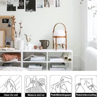 วอลเปเปอร์ลายมาการองกันน้ำแบบมีกาวในตัว 1 ม้วน 40 ซม. ห้องนั่งเล่น ห้องนอน วอลเปเปอร์ตกแต่งป้องกันการเปรอะเปื้อน 6