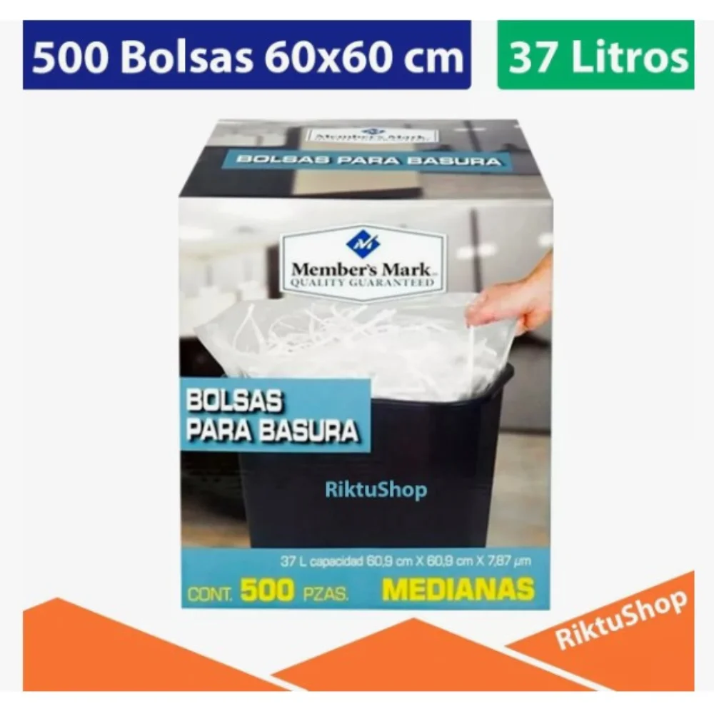 Bolsas De Basura Medianas Member´s Mark (500 Bolsas) 37 L