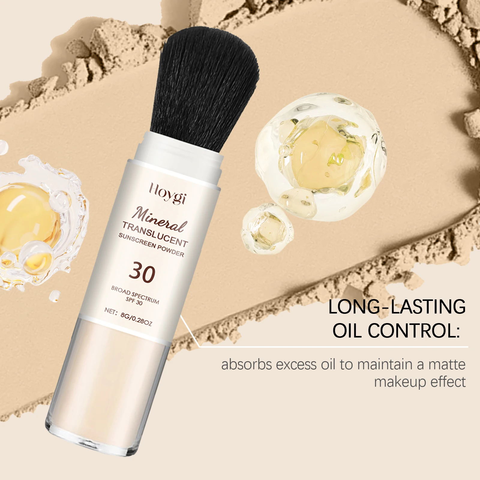 Hoygi Makeup Setting Powder Sunscreen Light Texture Oil Control Lasting Effect Breathable Sweatproof Glowing Setting Powder