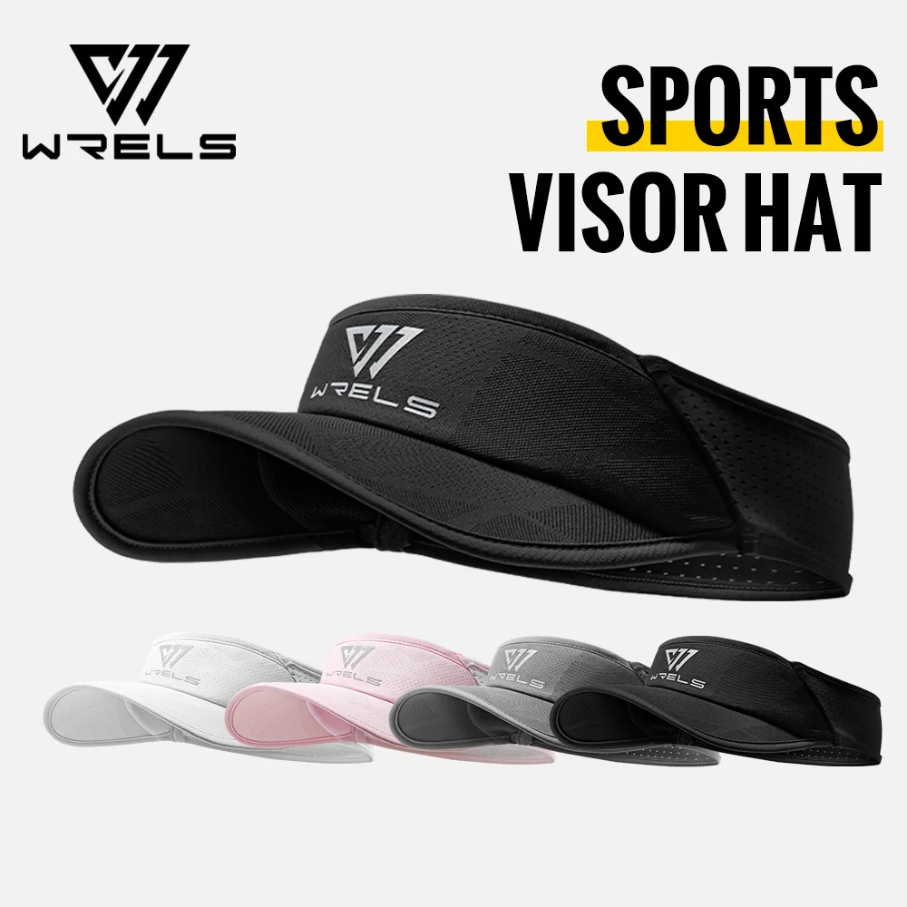 WRELS Sports Sun Visor Men Women Lightweight Packable Cooling Stretchy Visor Hat for Running Tennis Golf UV Protect Sport Hat WRS-0900