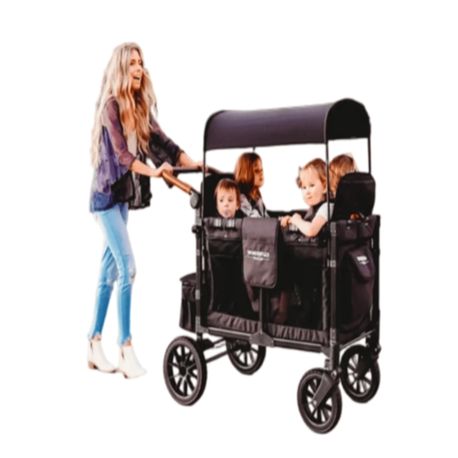 W4 Luxe Wagon // Poussette B&eacute;b&eacute; Multifonctionnel ??(4 Places) Volcanic Black-WonderFold