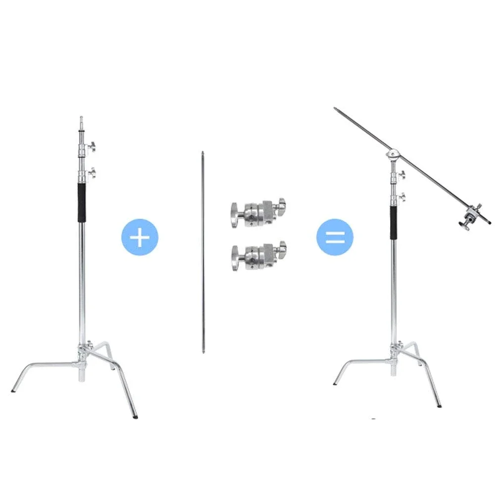 SelensPhotographyC-StandHolderMulti-functionStudioLightingWithFoldingLegsGripHeadAndArmSupportSoftboxTripod