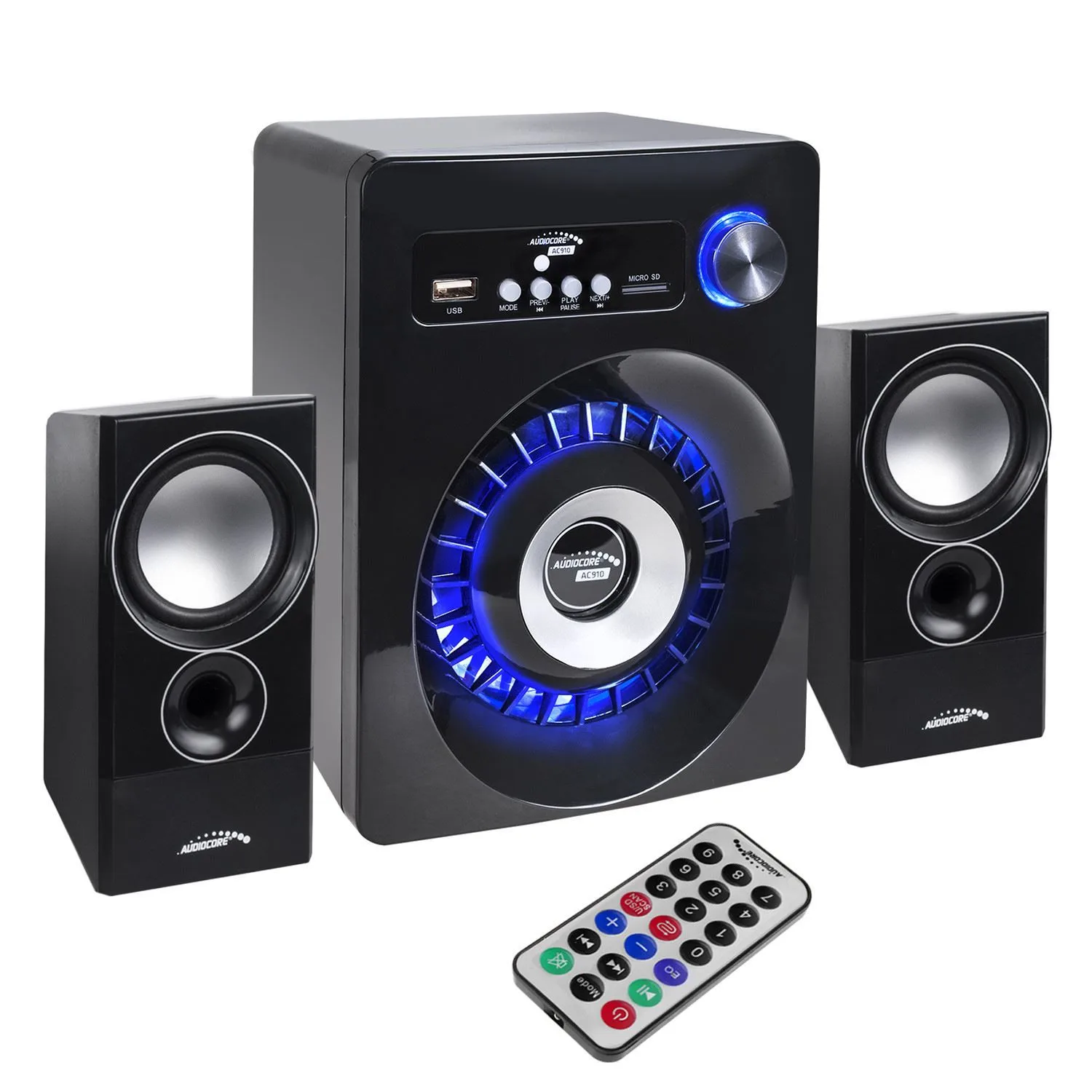 Ensemble de haut-parleurs Bluetooth 2.1 Audiocore AC910 Radio FM, entrée carte TF, AUX, alimentation USB