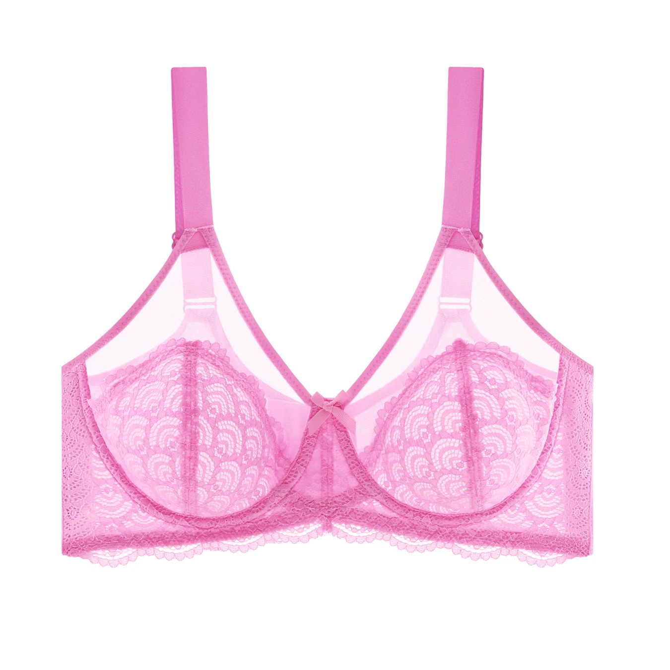 Women's Floral Lace Buckle Front Wireless Bra,Breathable Comfortable lingerie Top for Daily Wear,Women's Lingerie for All Season