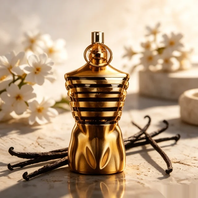 JPG Eau de Parfum 4.2 FL OZ 125ML, Flacon Classique Homme en Forme de Torse avec Rayures Dorées Luxueuses et Verre Brun Transparent, Parfum Masculin Ambré Fougère, Cadeau de Noël Recommandé 1