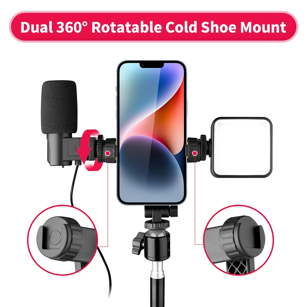 Smartphone Vlogging Kit Statief Telefoonhouder Microfoon Videolamp Clip 3,5 mm TRS naar TRRS kopen vanaf een prijs van 25