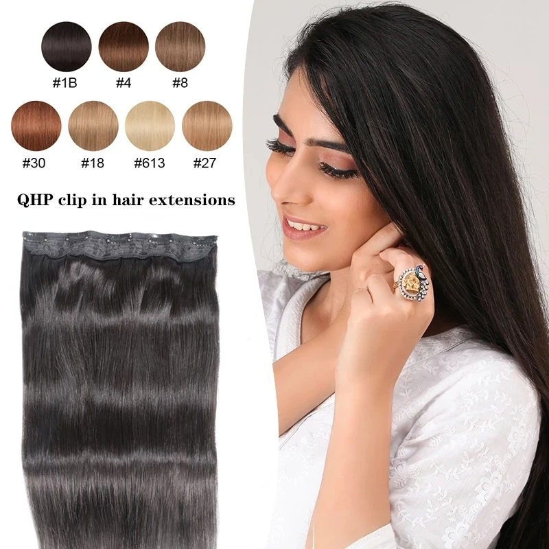 Clip in human hair extensions 10 inches with 5 clips/piece Natural Pure Color Extensions Straight Brazilian Remy Hair 70g/pc