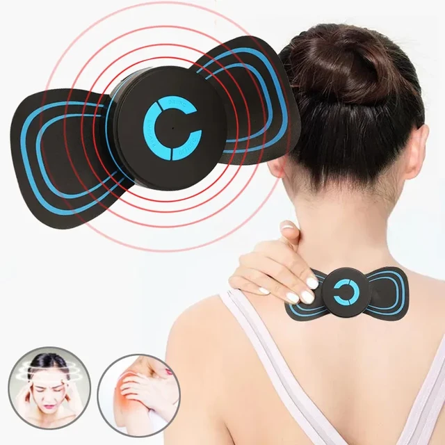 TOPINCN Wireless Mini EMS Massager Tens Machine Rechargeable Neck Back, Wireless Mini Massager 