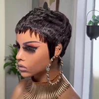 Perruques Pixie pour femmes noires, cheveux synthétiques, perruque Afro Pixie noire, perruques courtes pour femmes noires, perruques courtes bouclées pour femmes 2